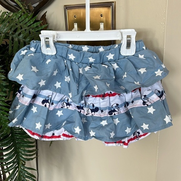 Brand New Disney All-American Minnie Mouse 2-Piece Set Shirt Blue Ruffle Skirt - Picture 7 of 13